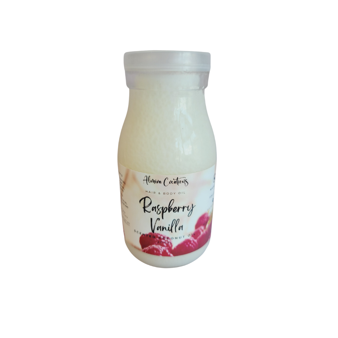 Raspberry Vanilla Scented Coconut Oil - Almira Creations