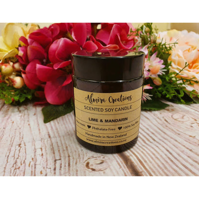 Lime & Mandarin - Scented Soy Candle - Almira Creations