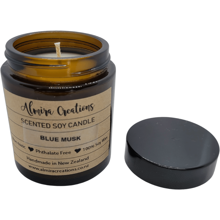 Blue Musk- Scented Soy Candle - Almira Creations