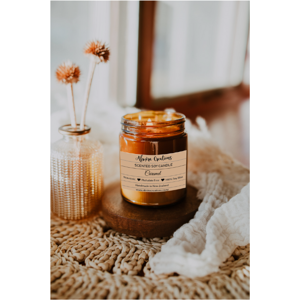 Caramel - Scented Soy Candle - Almira Creations