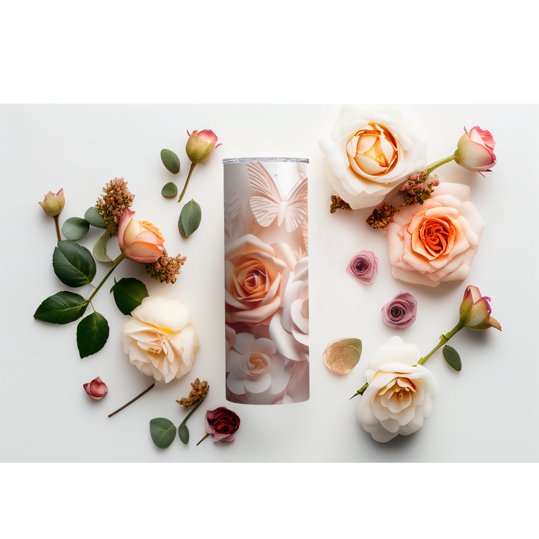 Blooming Roses Tumbler - Almira Creations