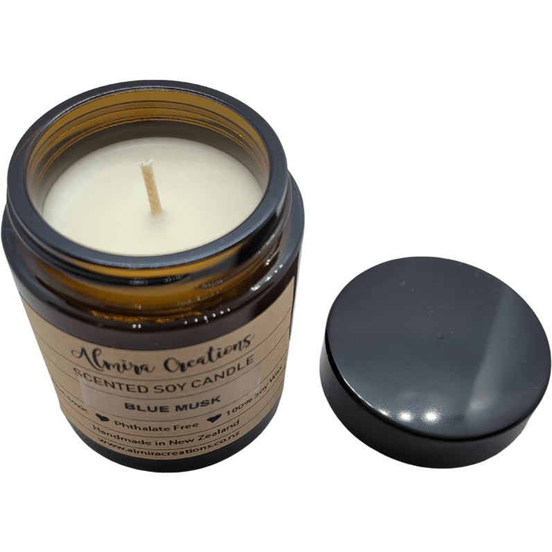 Blue Musk- Scented Soy Candle - Almira Creations