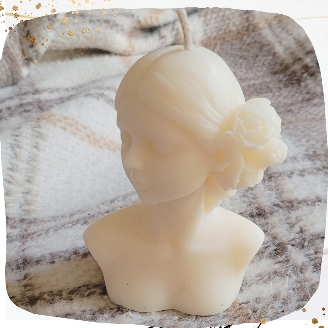 Young Lady Soy Pillar Candle - Almira Creations