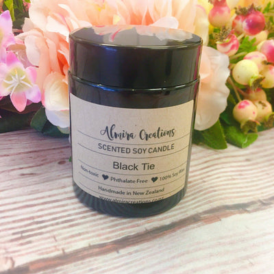 Black Tie - Scented Soy Candle - Almira Creations