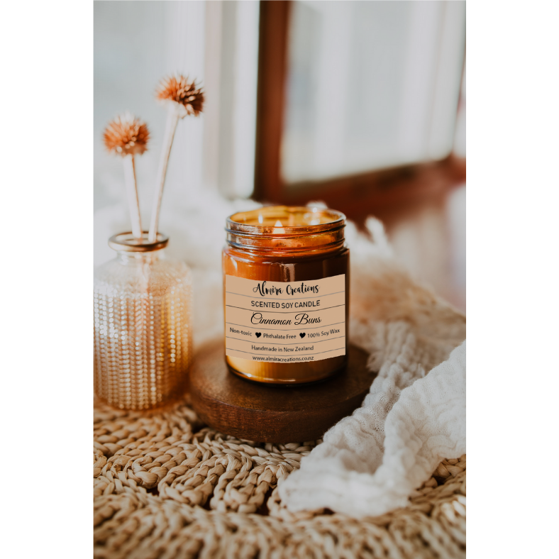 Cinnamon Buns - Scented Soy Candle - Almira Creations
