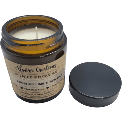 Crushed Lime & Sea Salt - Scented Soy Candle - Almira Creations