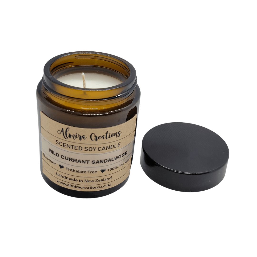 Wild Currant Sandalwood - Scented Soy Candle - Almira Creations