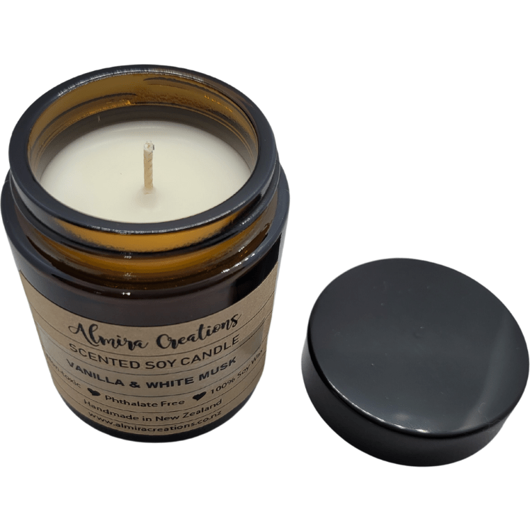 Vanilla & White Musk - Scented Soy Candle - Almira Creations