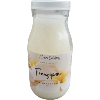 Frangipani Scented Coconut Oil - Almira Creations