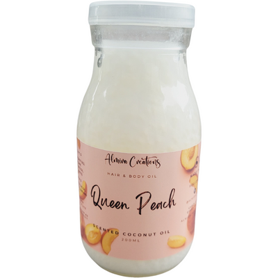 Queen Peach Scented Coconut Oil - Almira Creations