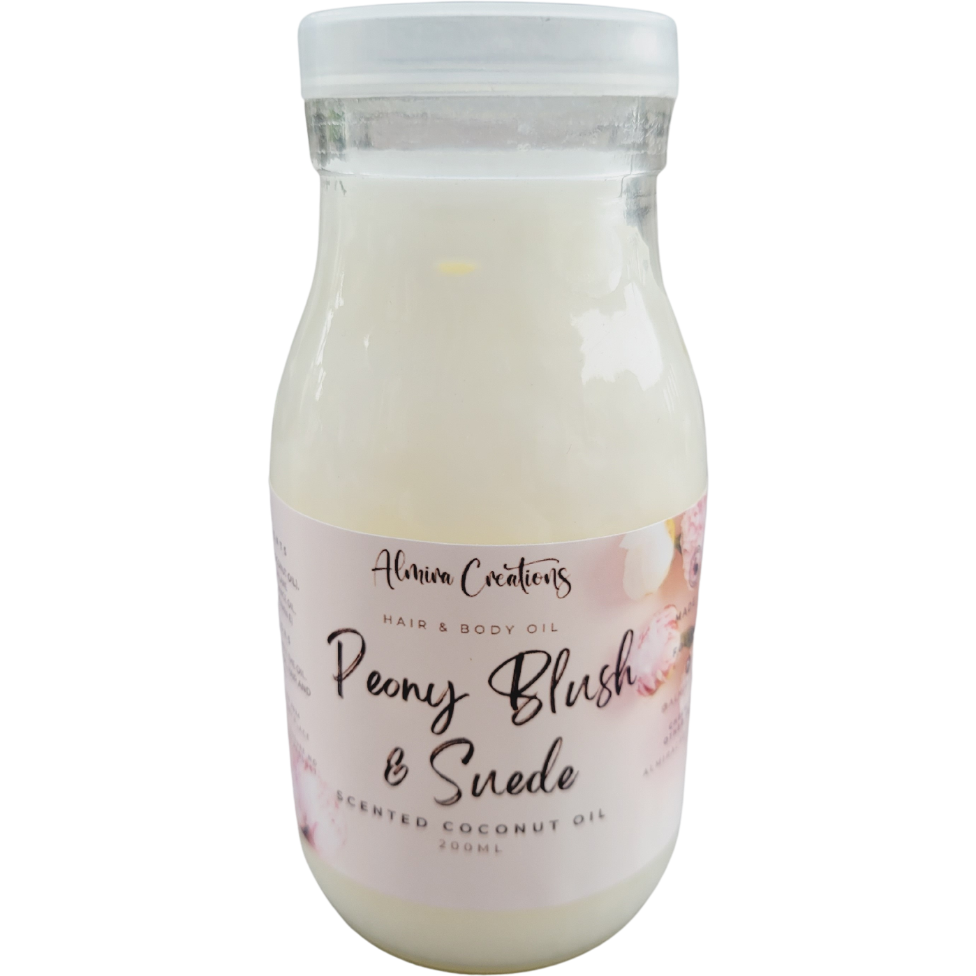 Peony Blush & Suede Scented Coconut Oil - Almira Creations
